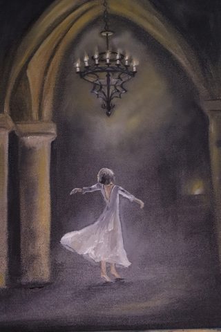Ballerina in the Gothic Hall Oil Painting — photo 2