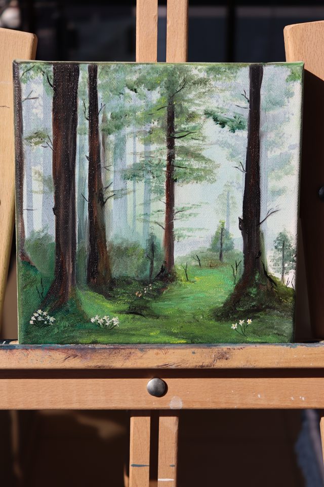 Misty Forest Mini Landscape Oil Painting
