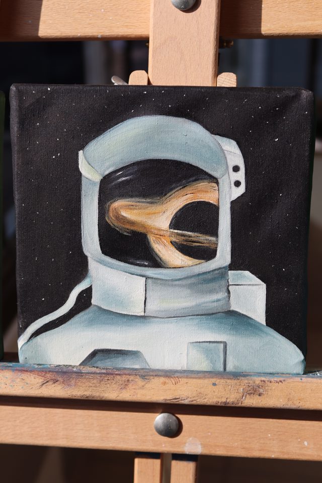 Stardust Astronaut Mini Oil Painting