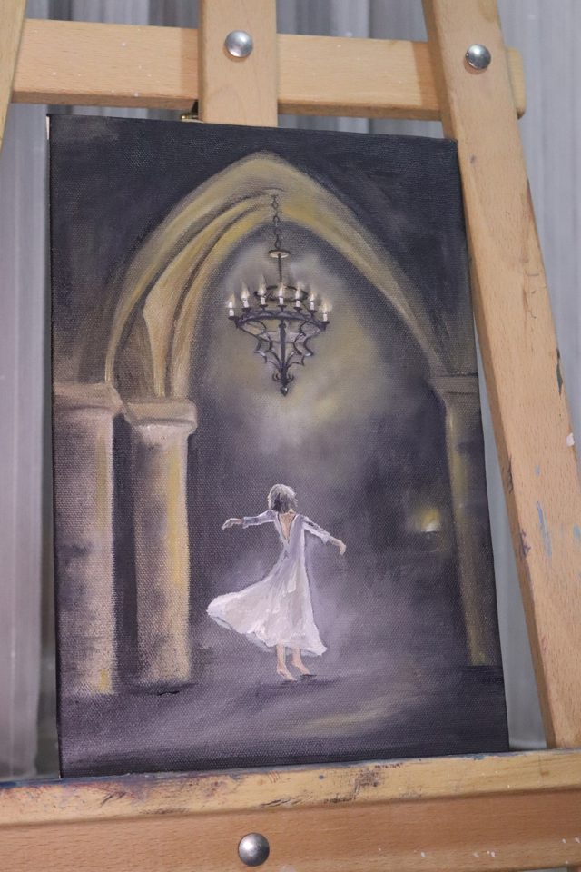 Gotik Salonda Dans Eden Balerin Yağlı Boya Tablo