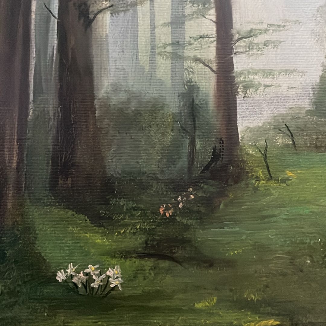 Misty Forest Oil Painting