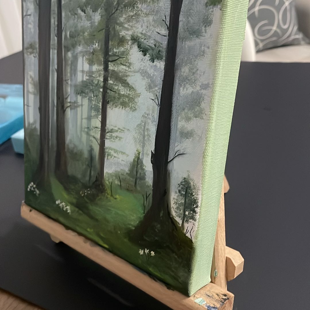 Misty Forest Oil Painting