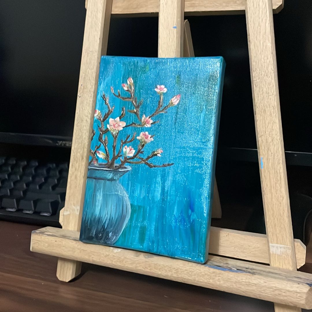 Blossoms in a Vase Oil Painting