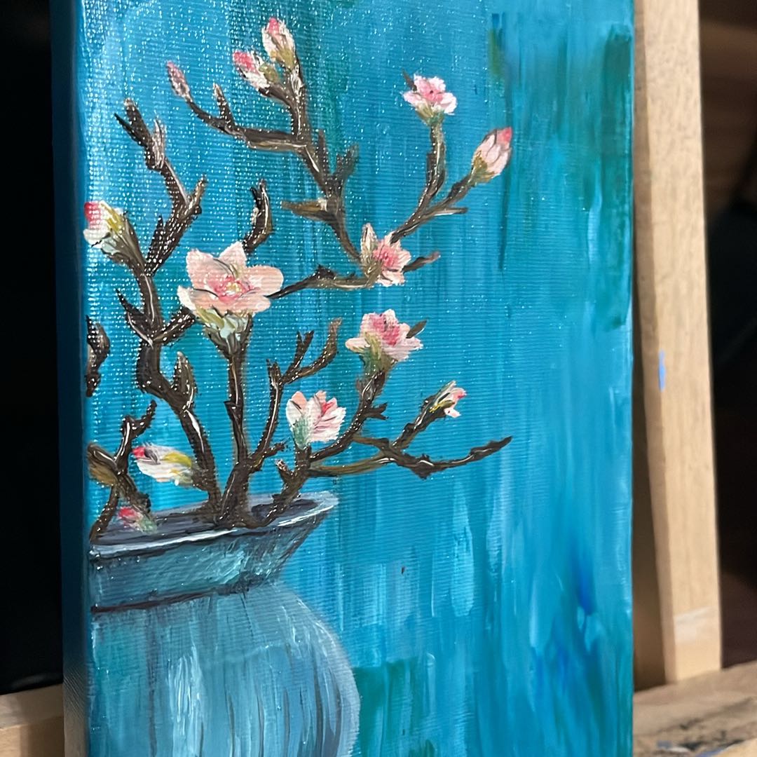 Blossoms in a Vase Oil Painting
