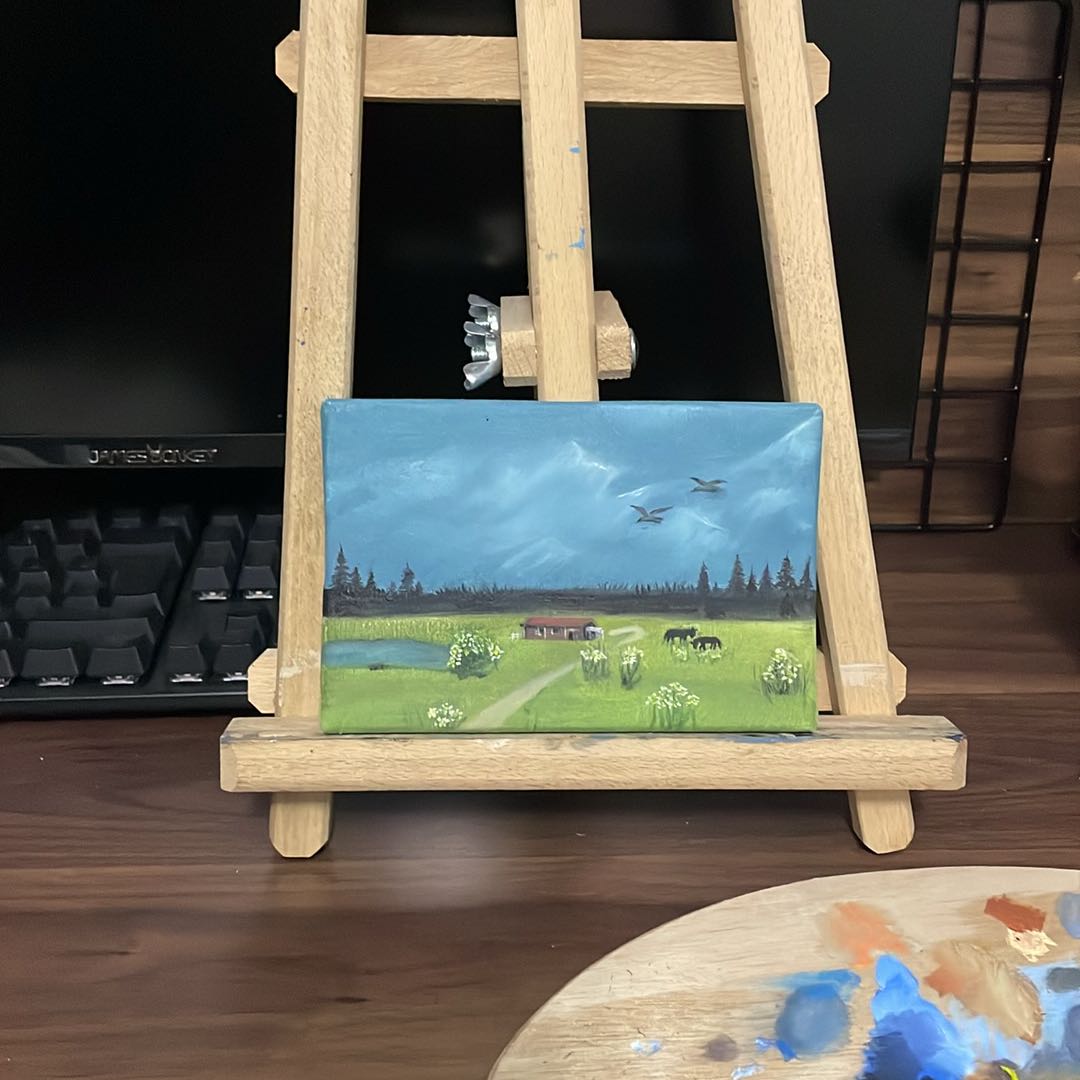 Countryside Cottage Oil Painting