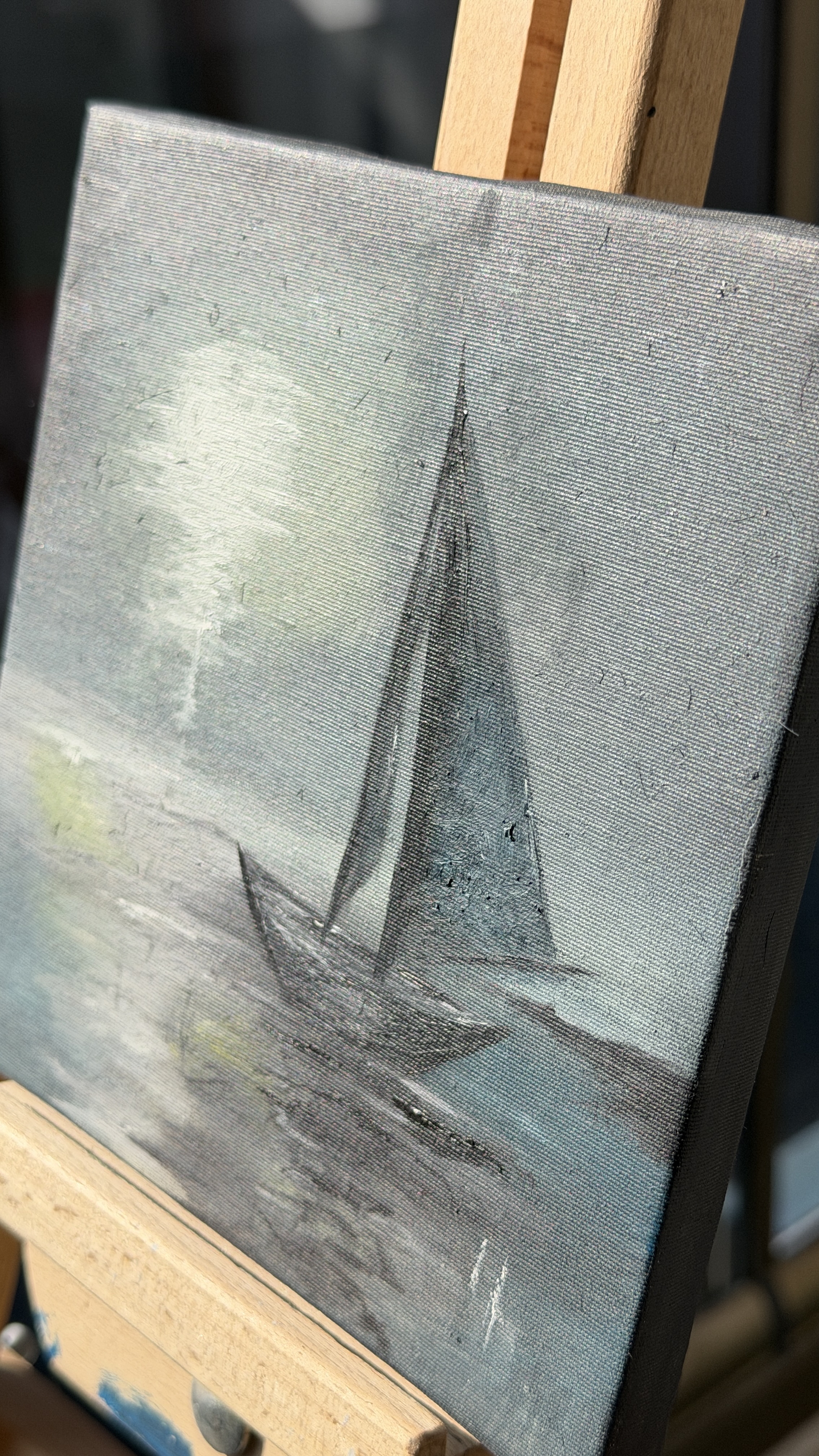 Moonlit Sail Oil Painting