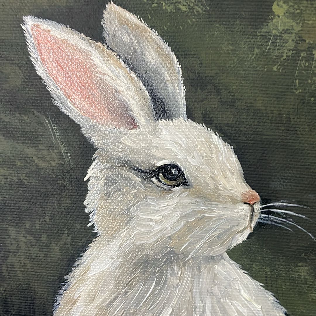 Meadow Rabbit Oil Painting